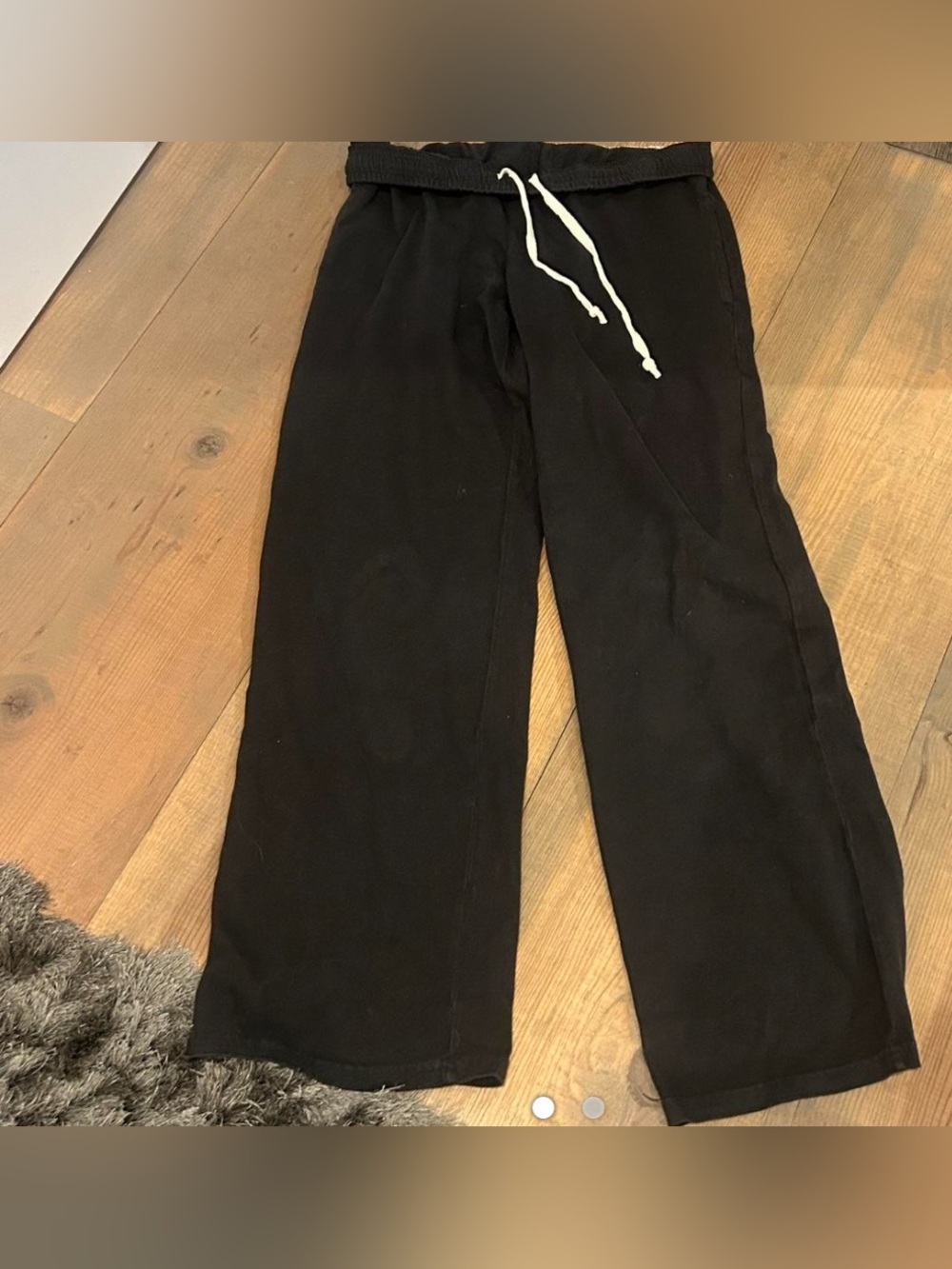 Brandy mellville Anastasia tie sweatpants wide leg black